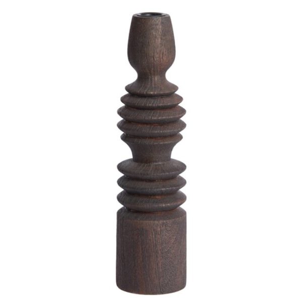 Candle Holder Afife Wood Donker Bruin - Afbeelding 2